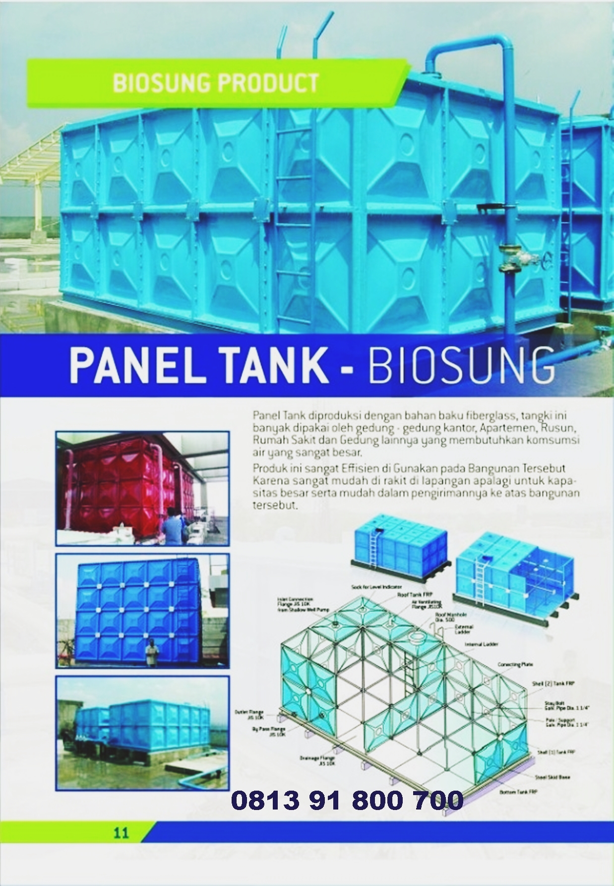 Pabrik Biosung Fibertek Produsen Ipal Biotech Water Tank